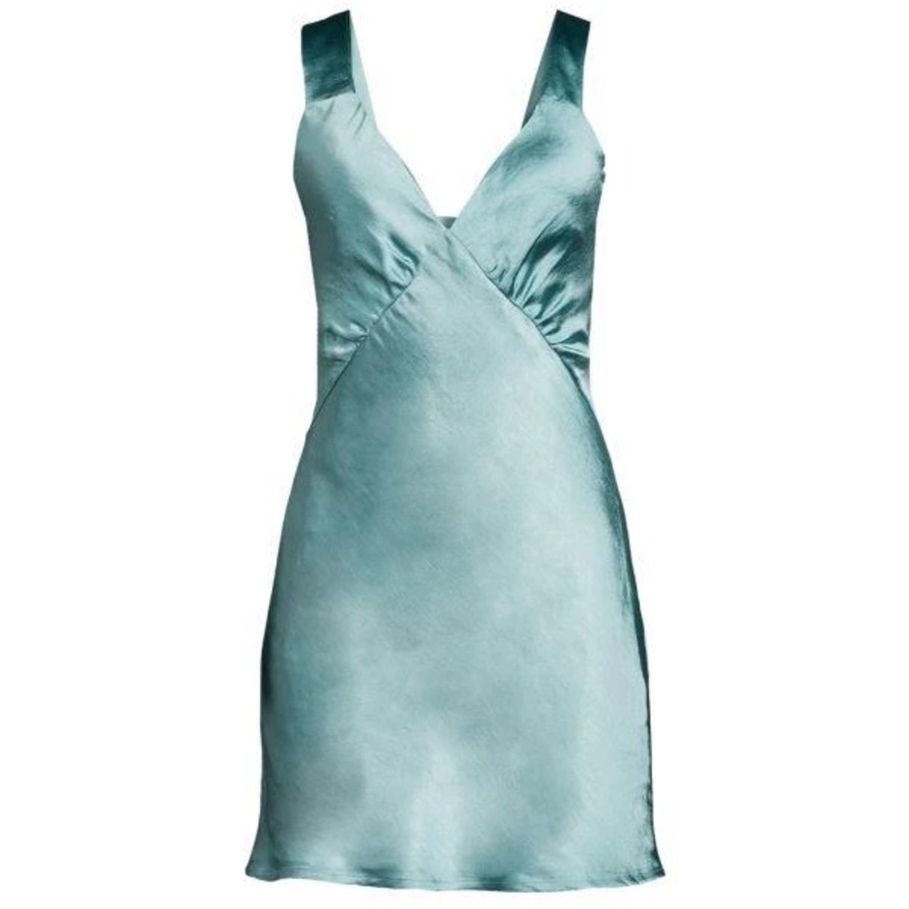 Few Moda kourt Jules Satin Mini Slip Dress - Size S‎ - Turquoise - NWT - Picture 3 of 10